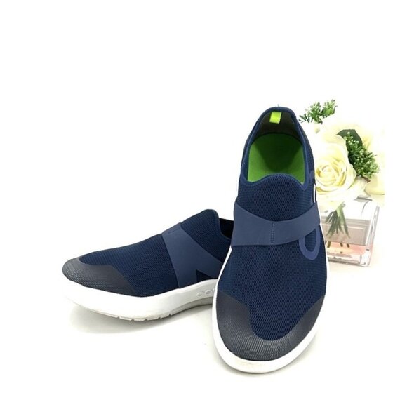 OOFOS 00mg Mens Low Recovery Athletic Shoe Size 12.5 Slip On Sneaker Navy White - Picture 1 of 9
